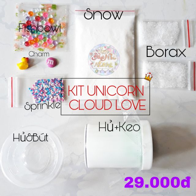 Kit slime mây 10 món trò chơi giải trí làm slime