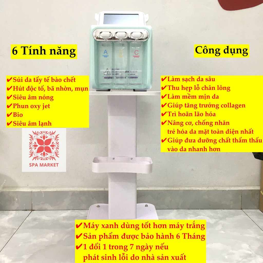 Máy chăm sóc da H2O2 Xanh - Máy 6in1 khỏe loại 1 chuyên dụng trong Spa