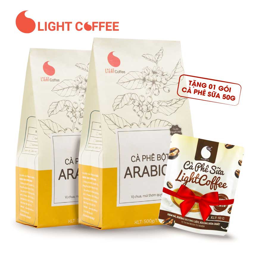 Cà Phê pha phin nguyên chất Light Coffee, chuẩn gu Việt 1kg - Tặng Cafe sữa Light Coffee gói 50g