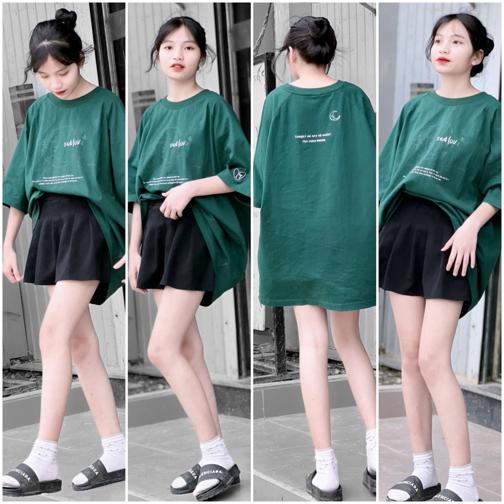 Áo thun tay lỡ SADLUV TEE - Áo phông Unisex form rộng phong cách Ulzzang Hàn Quốc tay thêu trái tim T&A Store