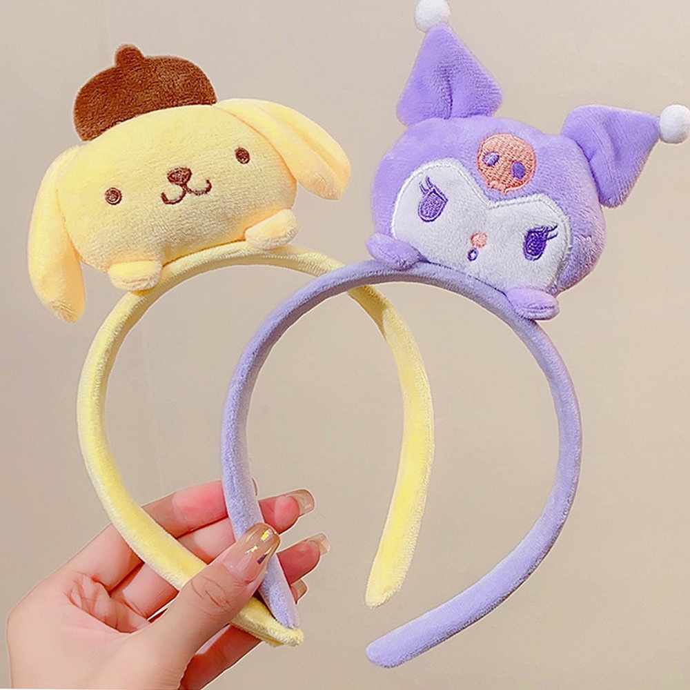 Băng Đô Cài Tóc Co Giãn Chống Trượt Hình Búp Bê Hoạt Hình Dễ Thương