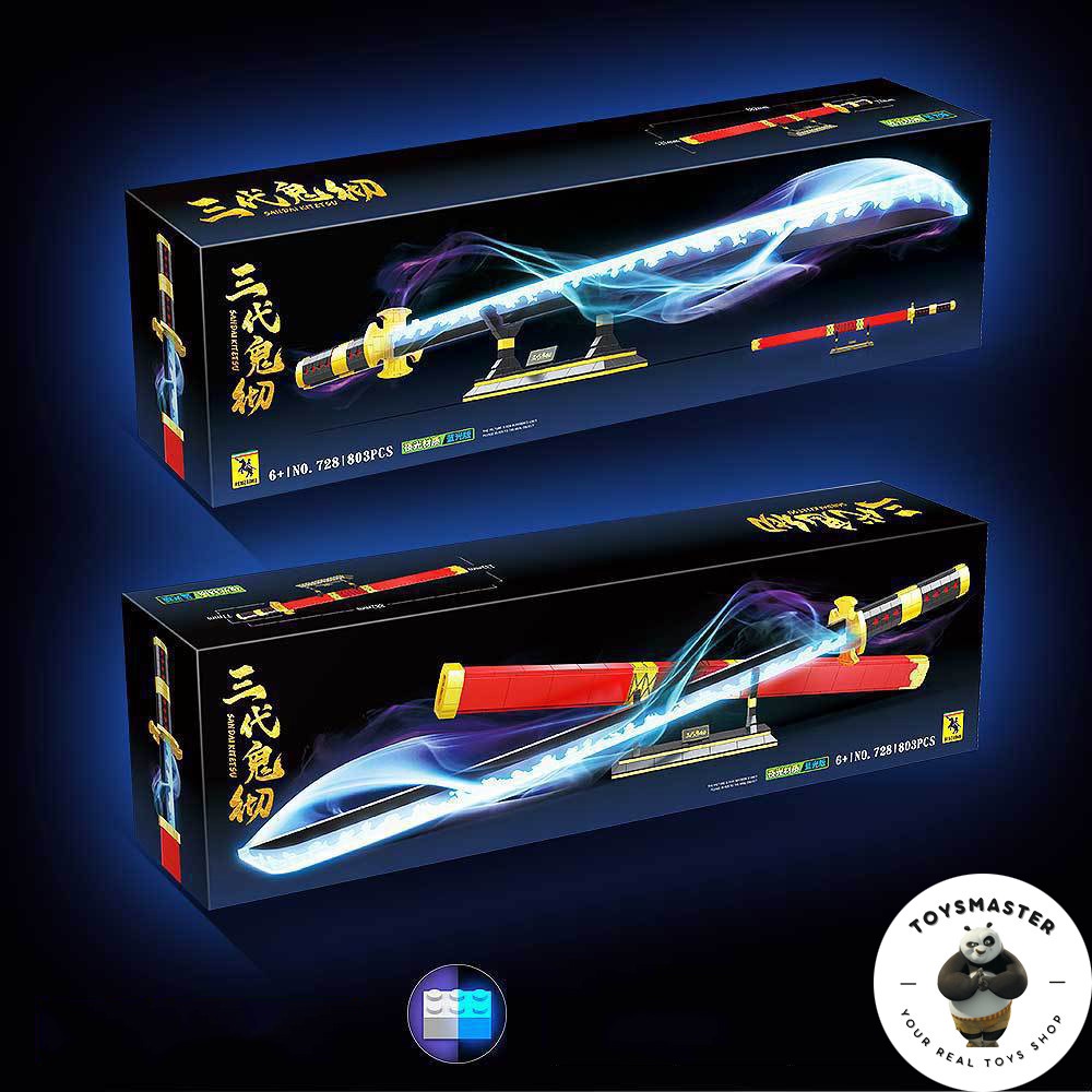 Đồ Chơi Lắp Ráp Kiểu LEGO Dạ Quang Thanh Kiếm Sandai Kitetsu Quỷ Kiếm Đệ Tam Zoro Trong OnePiece NO728 Với 803 Mảnh Ghép