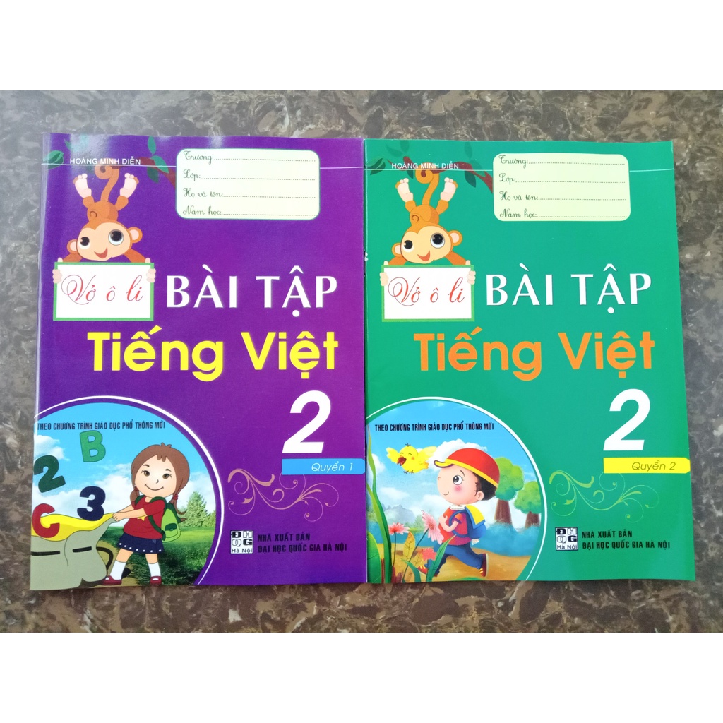 Sách - Combo Vở Ô Li Bài Tập Tiếng Việt 2 (Quyển 1+ Quyển 2)