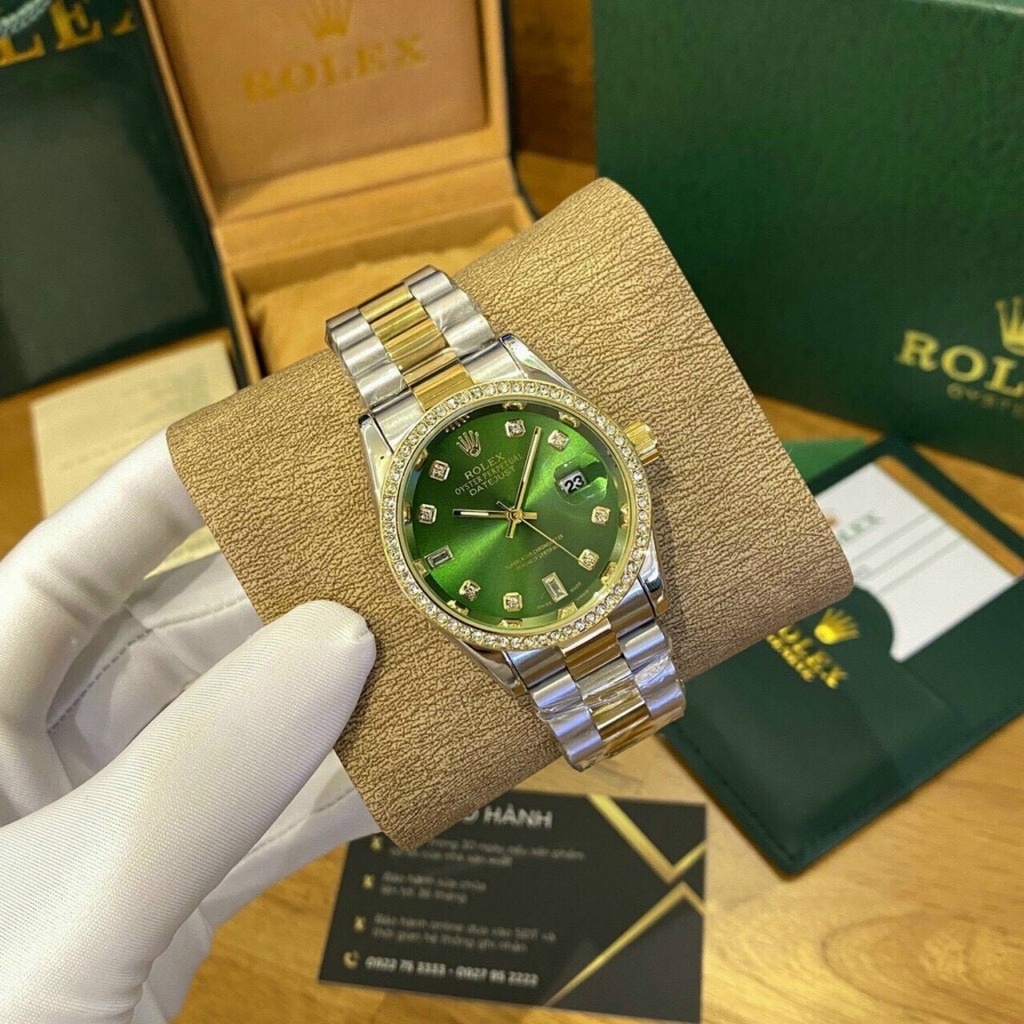 Đồng Hồ Nữ Đeo Tay ROLEX Cao Cấp Mặt Kính Chống Nước Dây Kim Loại Đính Đá Cực Đẹp Nữ Tính | BigBuy360 - bigbuy360.vn