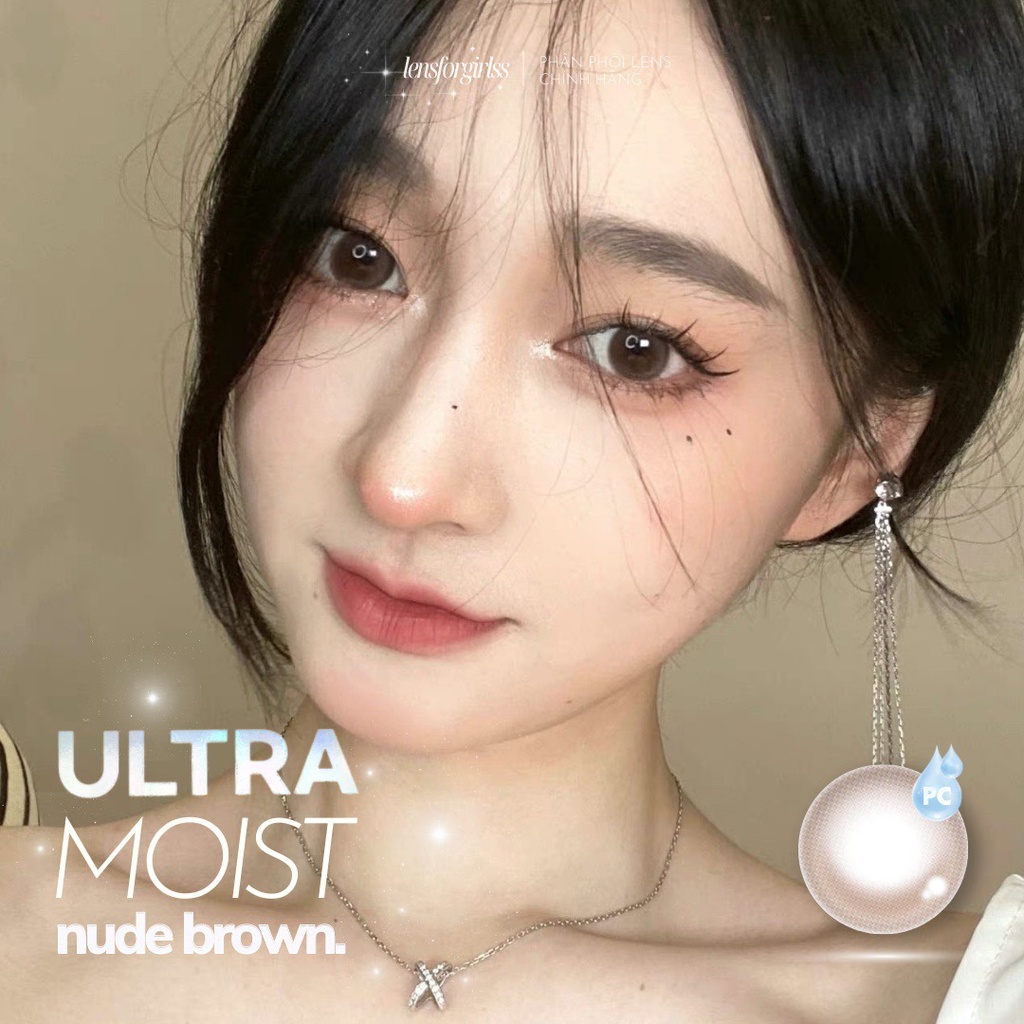 Kính Áp Tròng nâu sữa ULTRA MOIST NUDE BROWN dành cho mắt nhạy cảm chính hãng SIESTA | Lens cận