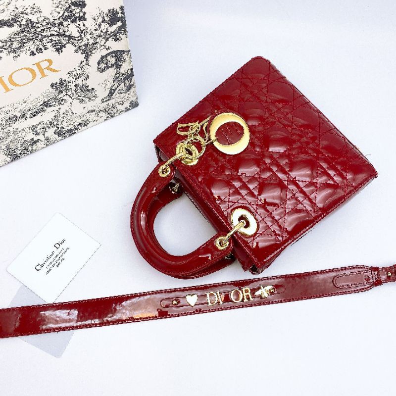 Túi đeo chéo da bóng 5 ô có hộp