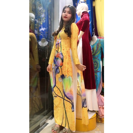 🌻SALE 2 MẪU ÁO DÀI LUA 3D MAY SẴN CHI 151K 1 áo may sẵn