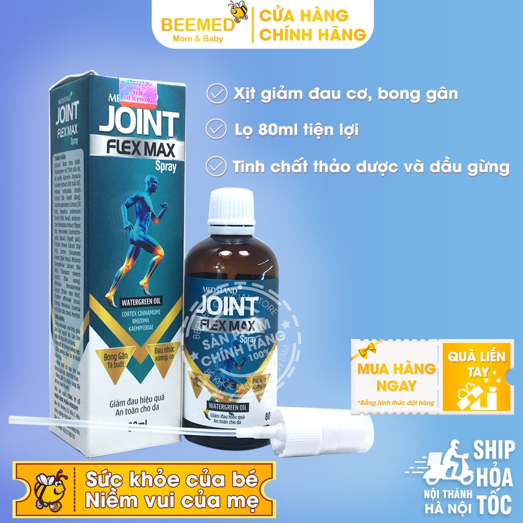 Chăm sóc cơ khớp, chấn thương Joint Flex Max dạng xịt lọ 80ml, giảm bong gân khi chơi thể thao