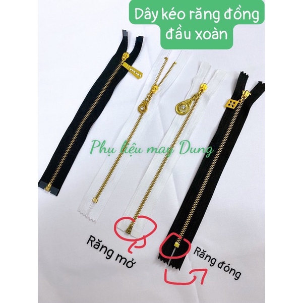 dây kéo răng đồng đầu xoàn răng 3