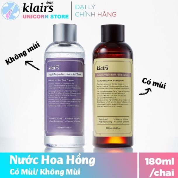 ✅ (HÀNG CHUẨN AUTHENTIC) [CHÍNH HÃNG] Nước Hoa Hồng Klairs Supple Preparation Toner 180ml
