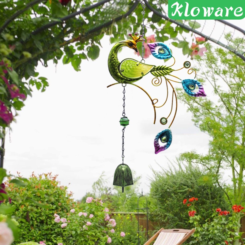 Chuông Gió Hình Chim Công Bằng Kim Loại Treo Trang Trí Sân Vườn