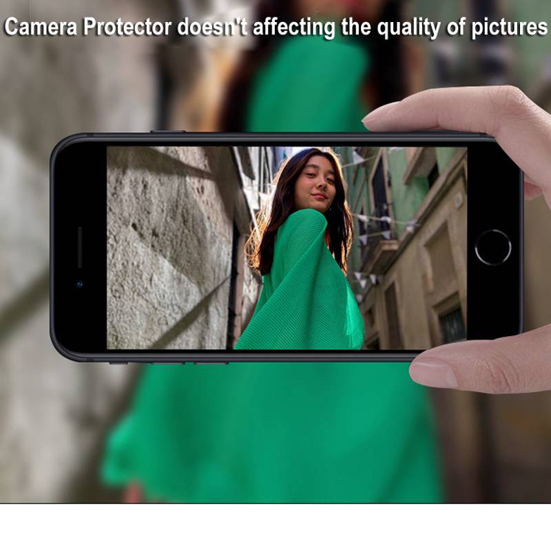 Kính cường lực ống kính camera 6D có vòng bảo vệ kim loại màu đen/bạc/vàng kim cho iPhone XR