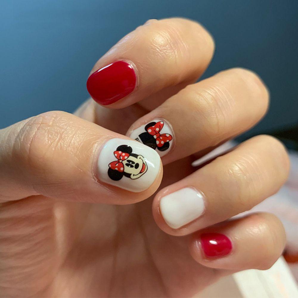 OCEANMAP Miếng Dán Trang Trí Móng Tay Tự Dính Họa Tiết Chuột Mickey Hoạt Hình Dành Cho Trẻ Em