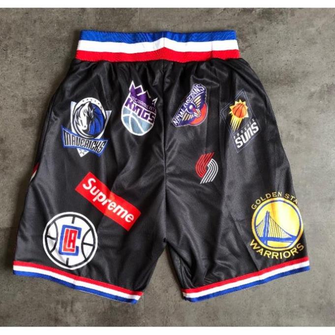 12.12 ❤Áo Jersey❤【10 Kiểu】quần short bóng rổ Supreme X NBA màu đen !