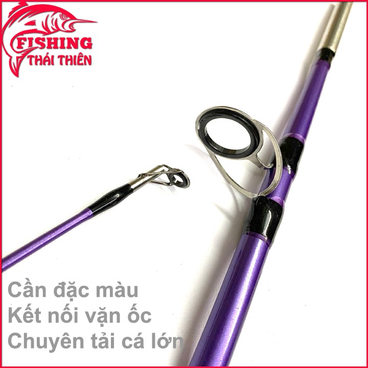 Cần câu cá Alofishing warrion đặc ruột kết nối vặn ốc 1m8 2m4