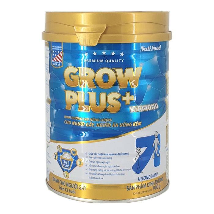 Sữa GROW PLUS Diamond Tăng Cân Cho Người Gầy Lon 900Gr