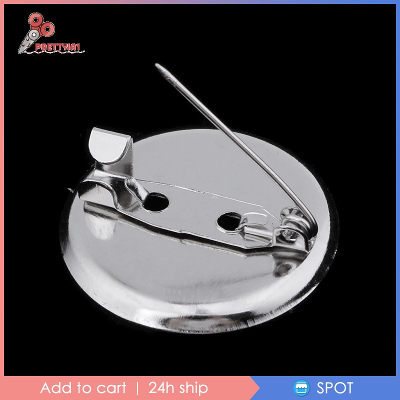 [Prettyia1] Set 10 Huy Hiệu Cài Áo Bằng Kim Loại Trơn 23mm