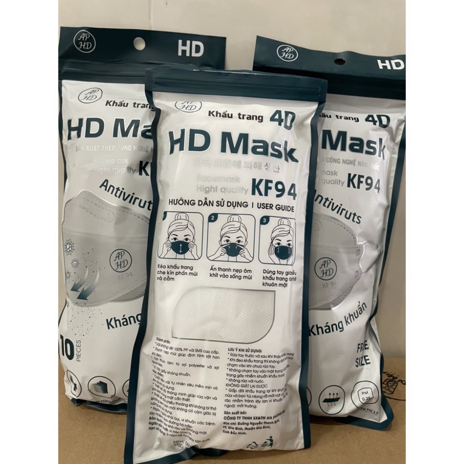 Khẩu Trang KF94 An Phong, Khẩu Trang 4D HD Mask Chống Bụi Mịn