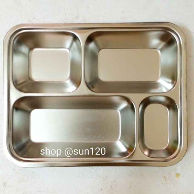 Khay cơm inox sâu lòng 4 ngăn