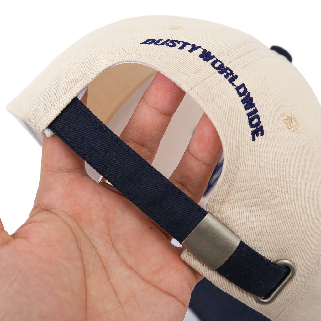 MŨ LƯỠI TRAI CHỮ THÊU DUSTY CAP - PHỐI MÀU BEIGE/ NAVY