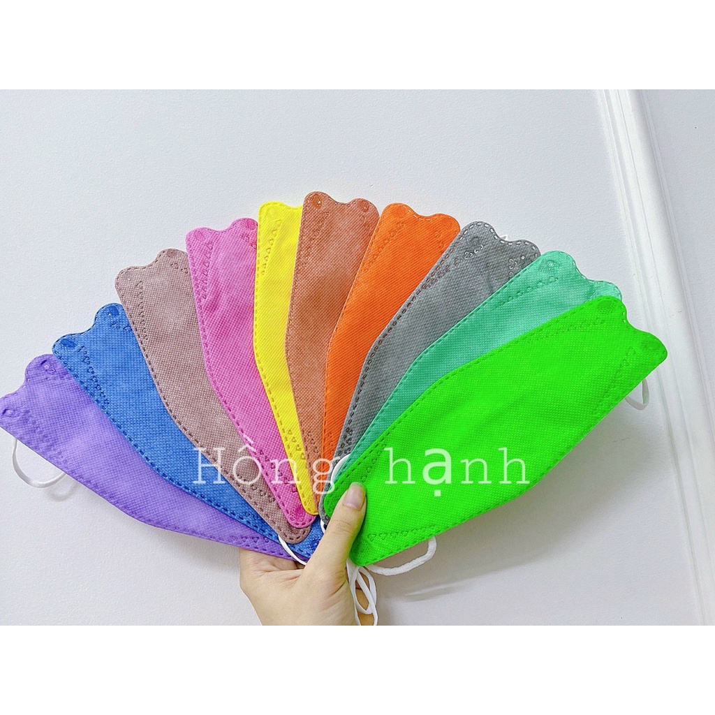 Hàng có sẵn - 10 cái khẩu trang Hàn Quốc KF94 màu tím vàng cam hồng xanh