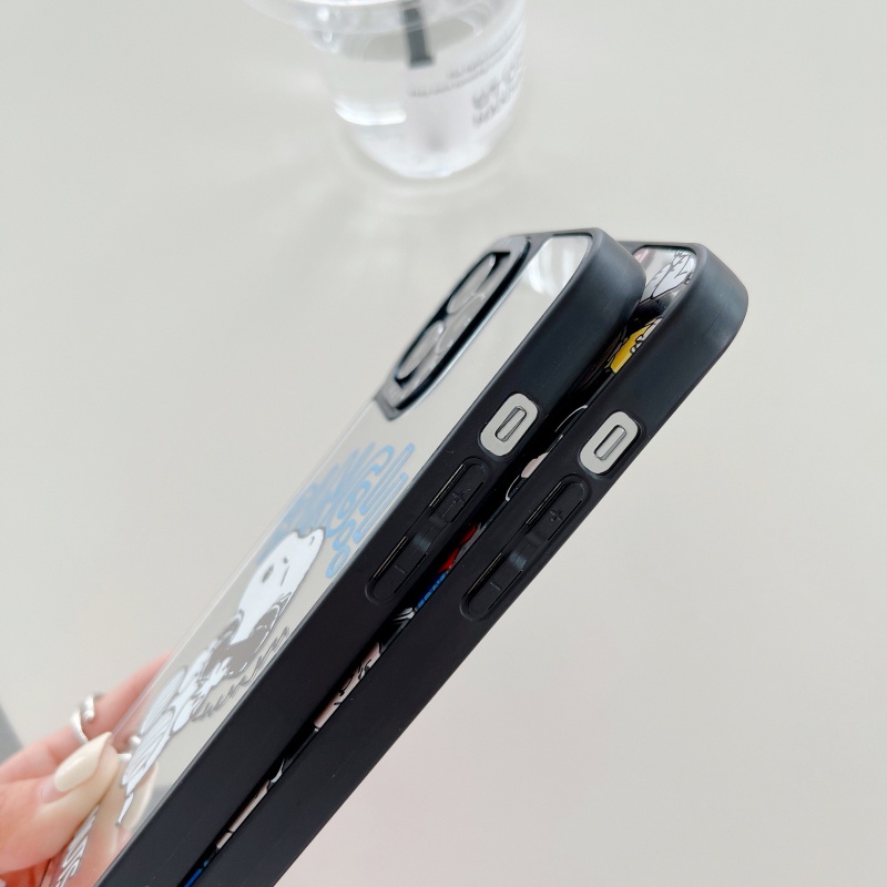 Ốp Điện Thoại Cứng Chống Sốc Chống Rơi Tích Hợp Gương In Hình Snoopy Cho iPhone 14 13 12 11 Pro Max Plus X XR XS Max