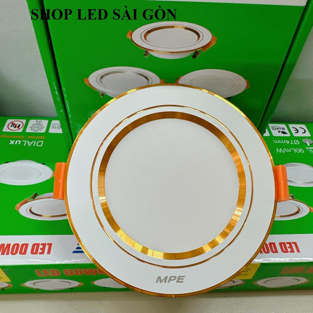 Đèn Led  Downlight Âm Trần Tròn Viền Vàng 5W, 7W, 9W, 12W MPE BẢO HÀNH 2 NĂM ĐỔI MỚI