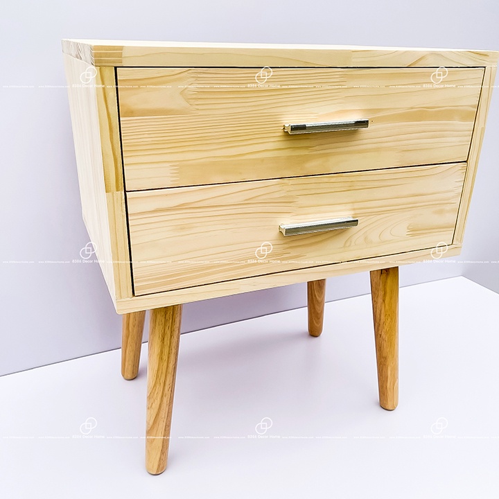 [GIÁ TẠI XƯỞNG]Tủ đầu giường 2 ngăn gỗ thông ghép tự nhiên cao cấp, Tab đầu giường phong cách Bắc Âu hiện đại sang trọng