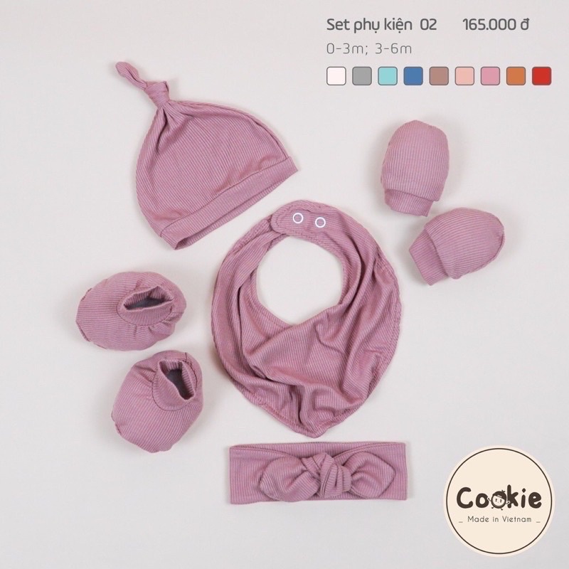 Set phụ kiện sơ sinh Cookie cực xinh 🔥FREESHIP🔥Phụ kiện sơ sinh cho bé