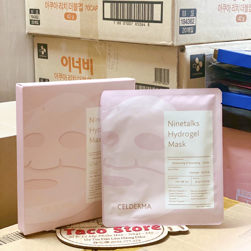 Mặt Nạ Thạch Celderma Ninetalks Hydrogel Màu Hồng