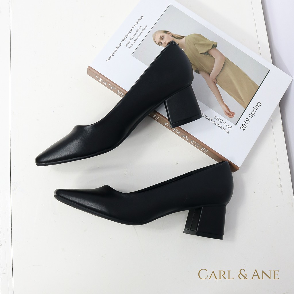 Carl & Ane - [Form lớn lùi 1 size] Giày cao gót cao 5cm màu đen _ CP004