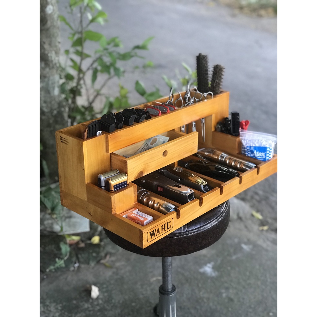 Khay gỗ đựng tông đơ