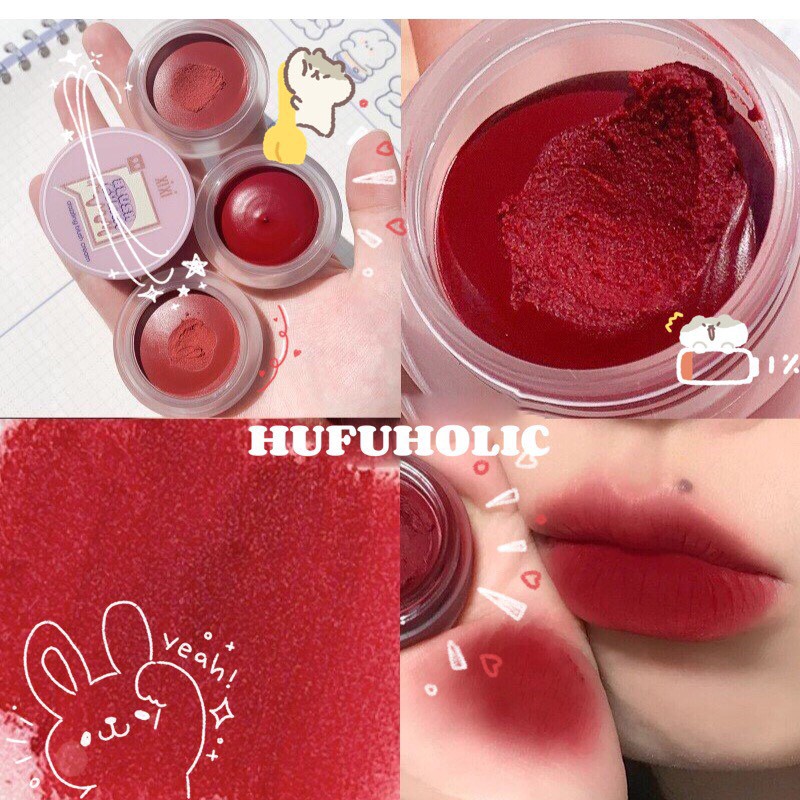 Son kem bùn dạng hũ kèm cọ XIXI dễ tán Matte Soft Waxy Tinned Lip Mud XIXI28