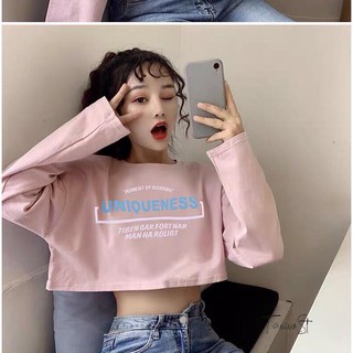 Áo croptop nữ tay dài Uni