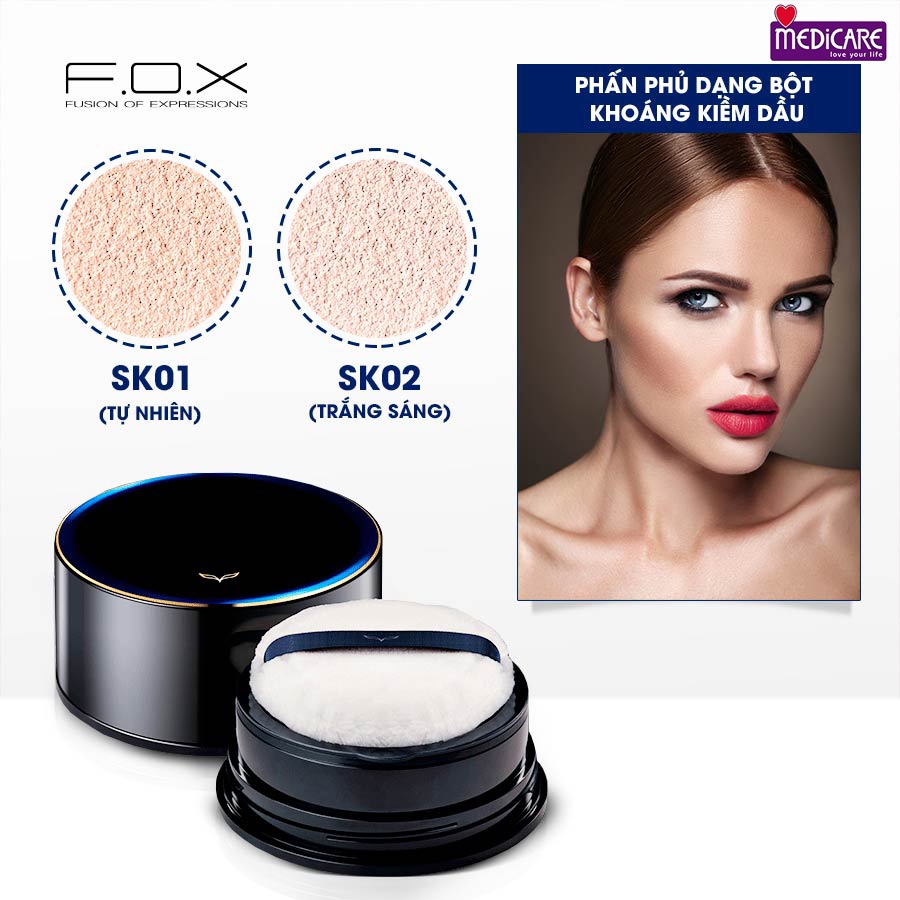 F.O.X Phấn phủ Sheer Finish Loose Powder dạng bột khoáng kiềm dầu 25g