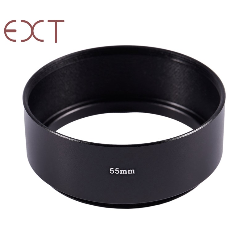 Replacement Screw in Mount 55mm Camera Metal Lens Hood Black