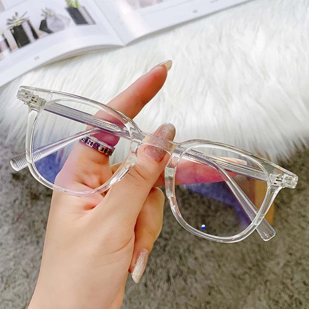 Kính Chống Bức Xạ Tròng Vuông Màu Đen Thời Trang Phong Cách Hàn Quốc Cho Nữ