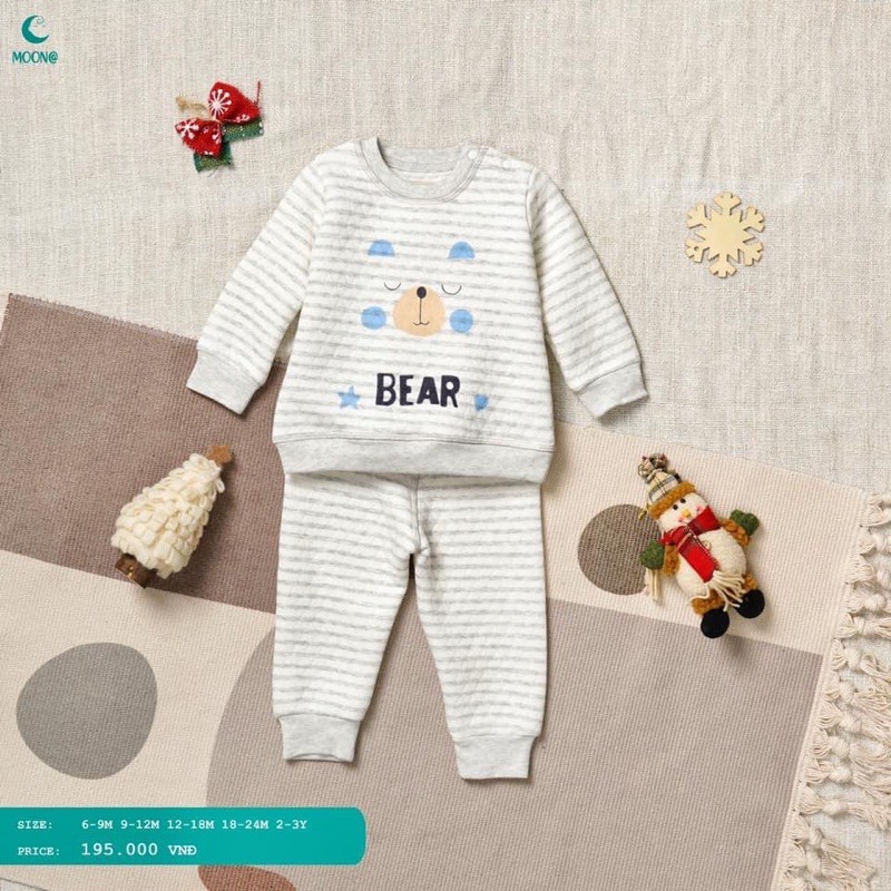 Bộ trần bông cài vai moon (6m-3y)