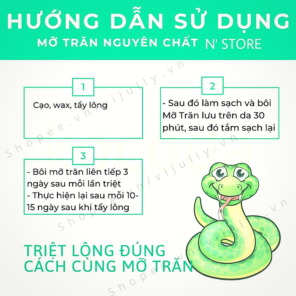 Mỡ Trăn NStore Nguyên Chất Triệt Lông Vĩnh Viễn [ CHÍNH HÃNG] N Store Hạn Chế Bỏng, Mờ Rạn Da Cho Mẹ Bầu Sau Sinh