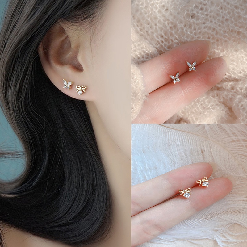 Khuyên Tai Hình Bướm Dễ Thương Phong Cách Hàn Quốc