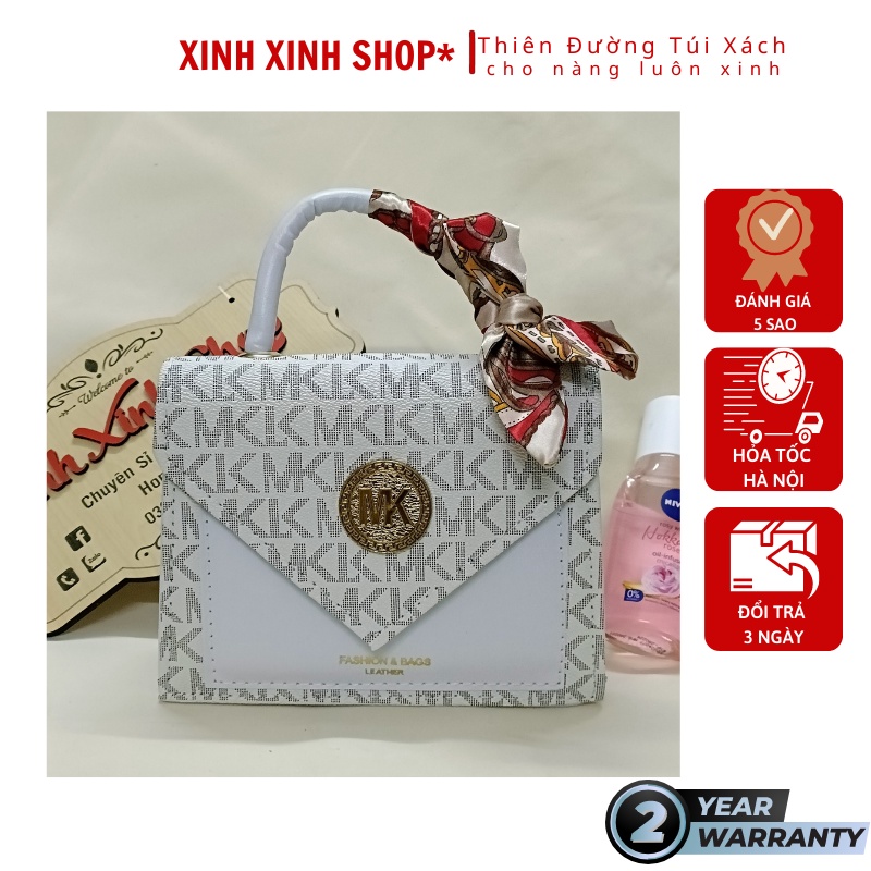Túi xách nữ đẹp đeo chéo Mk size 20cm 2 ngăn 3 màu vừa điện thoại tặng kèm nơ lụa siêu sang giá rẻ hợp thời trang 2022