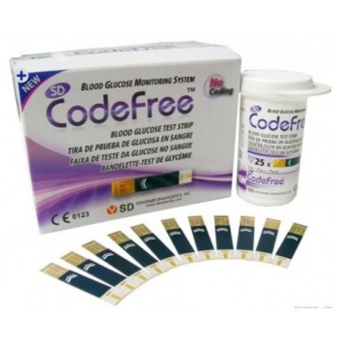 25 - 50 que thử đường huyết SD Codefree (tiểu đường SD Code free)  giúp bạn dễ dàng kiểm tra đường huyết của mình