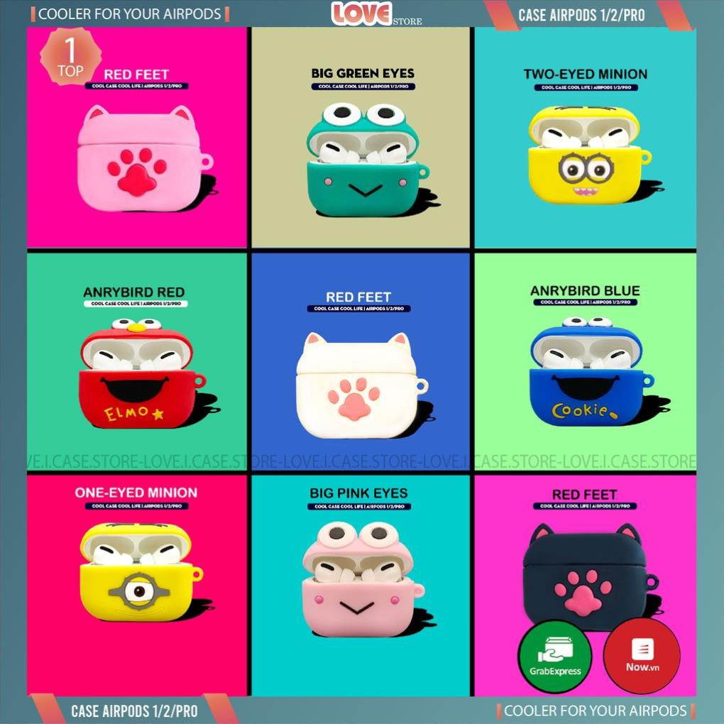 Vỏ Bảo Vệ Bao Đựng Hộp Sạc Tai Nghe, Case Airpods Pro/3/TWS - Sillicone Chống Va Đập, Bám Bẩn Hoạt Hìnhl Nu.Store