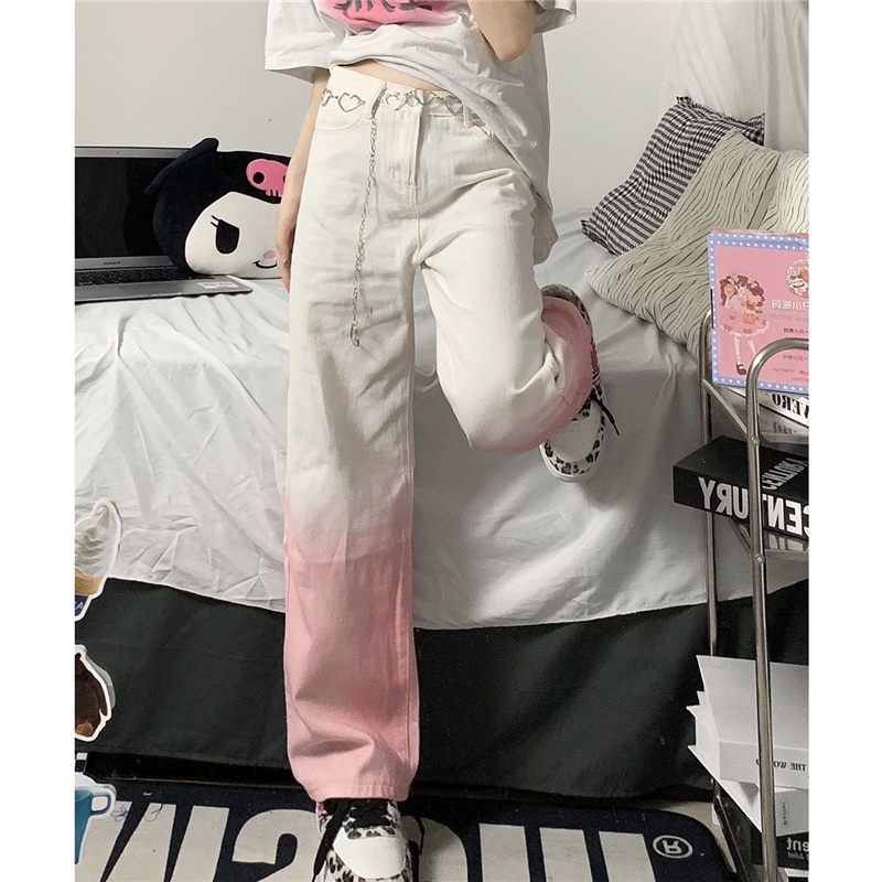 Quần jeans Nữ Dài Lưng Cao Dáng Rộng Thời Trang Phong Cách