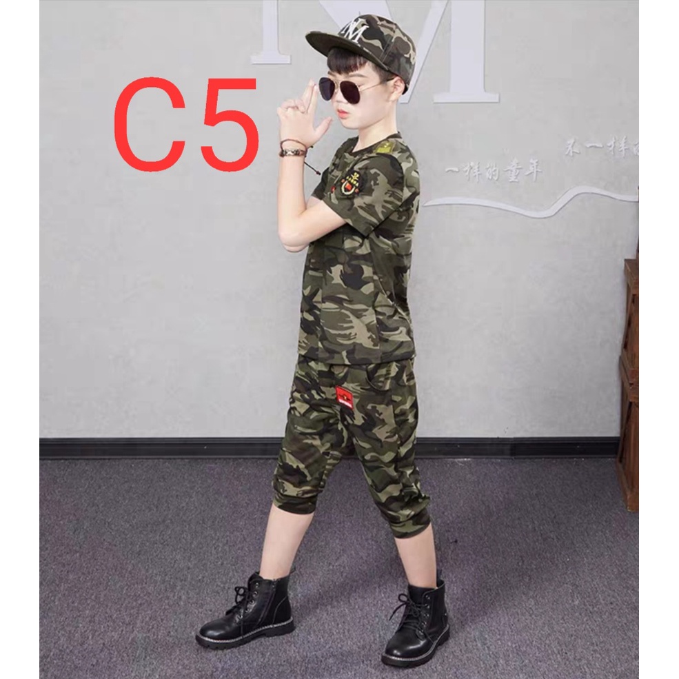 Bộ đồ cho bé mẫu lính ngụy cho bé trai size 20-50KG