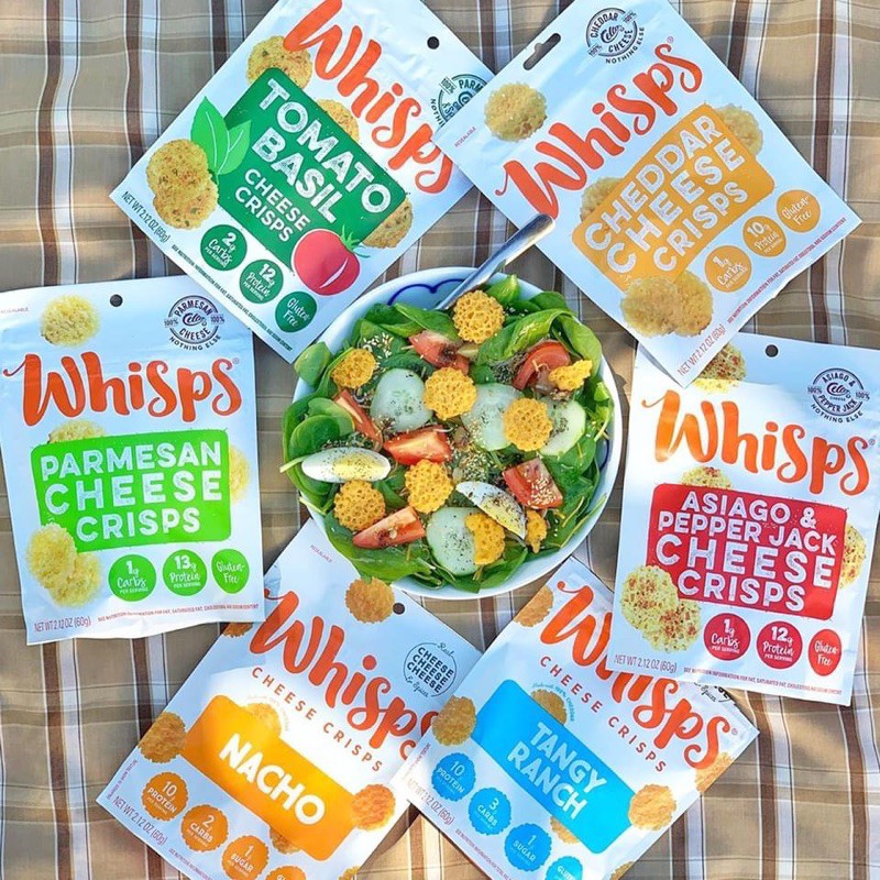 Bánh snack phomai giòn( cheese crips) whisps(keto)