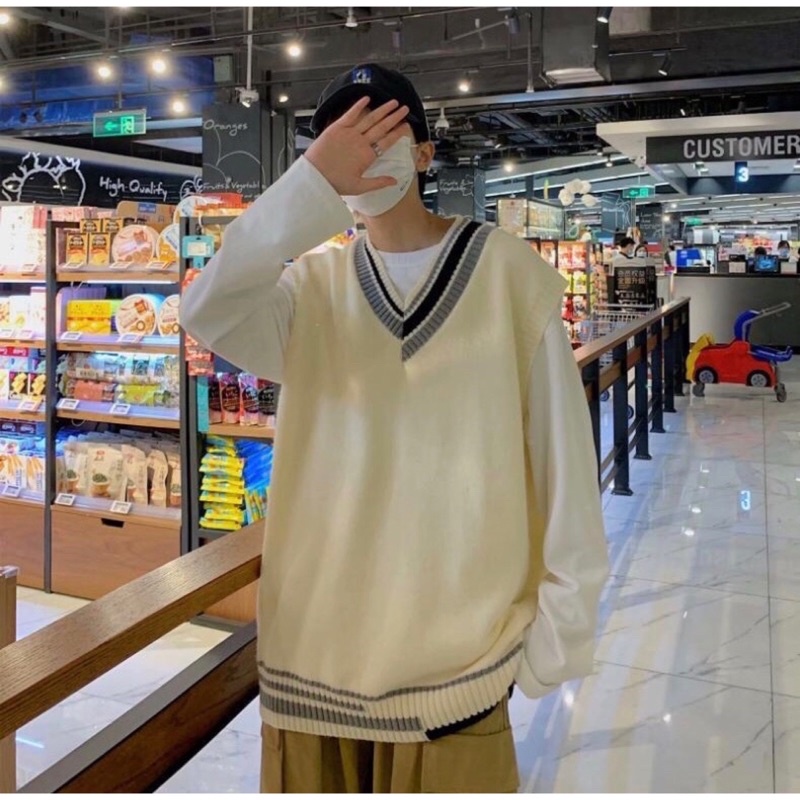 Áo gile len nam nữ unisex phong cách Hàn