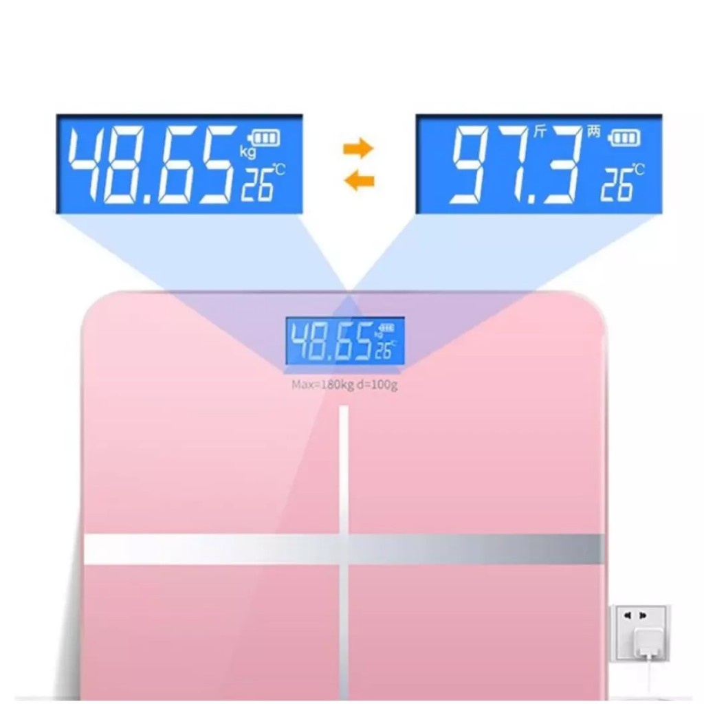 Cân điện tử sức khỏe gia đình 180kg hình chữ thập, Cân sức khỏe điện tử sử dụng pin