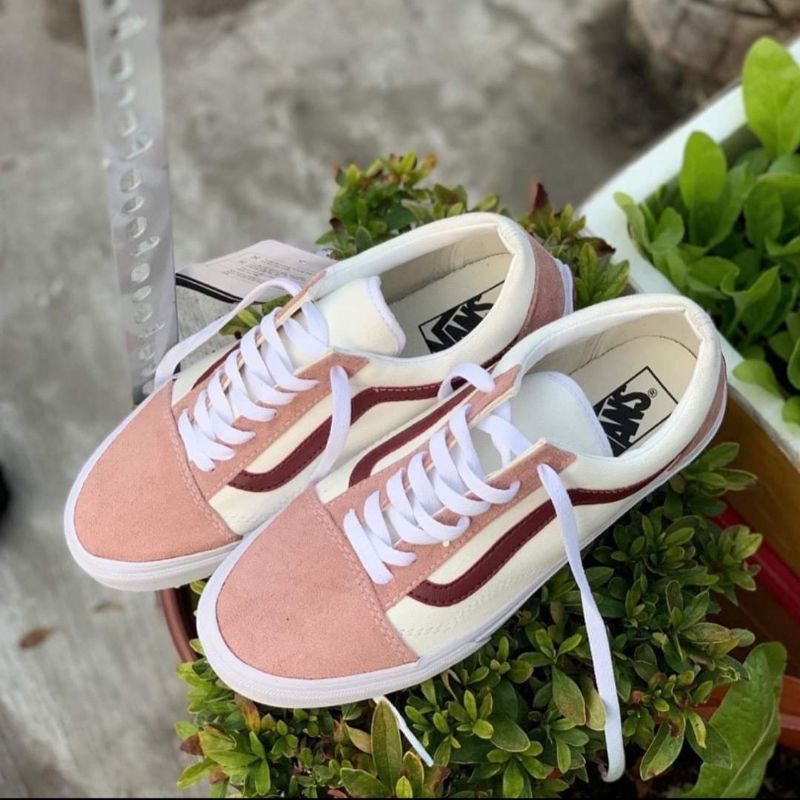 Giày Thời Trang Nữ Vans Hồng 2 Màu Cơ Bản