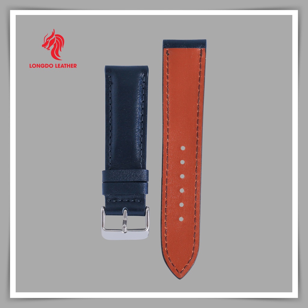 Dây đồng hồ da bò chống thấm nước - Đủ size 12/14/16/18/20/22/24 - Thương hiệu Longdo Leather - FLEXIBLE